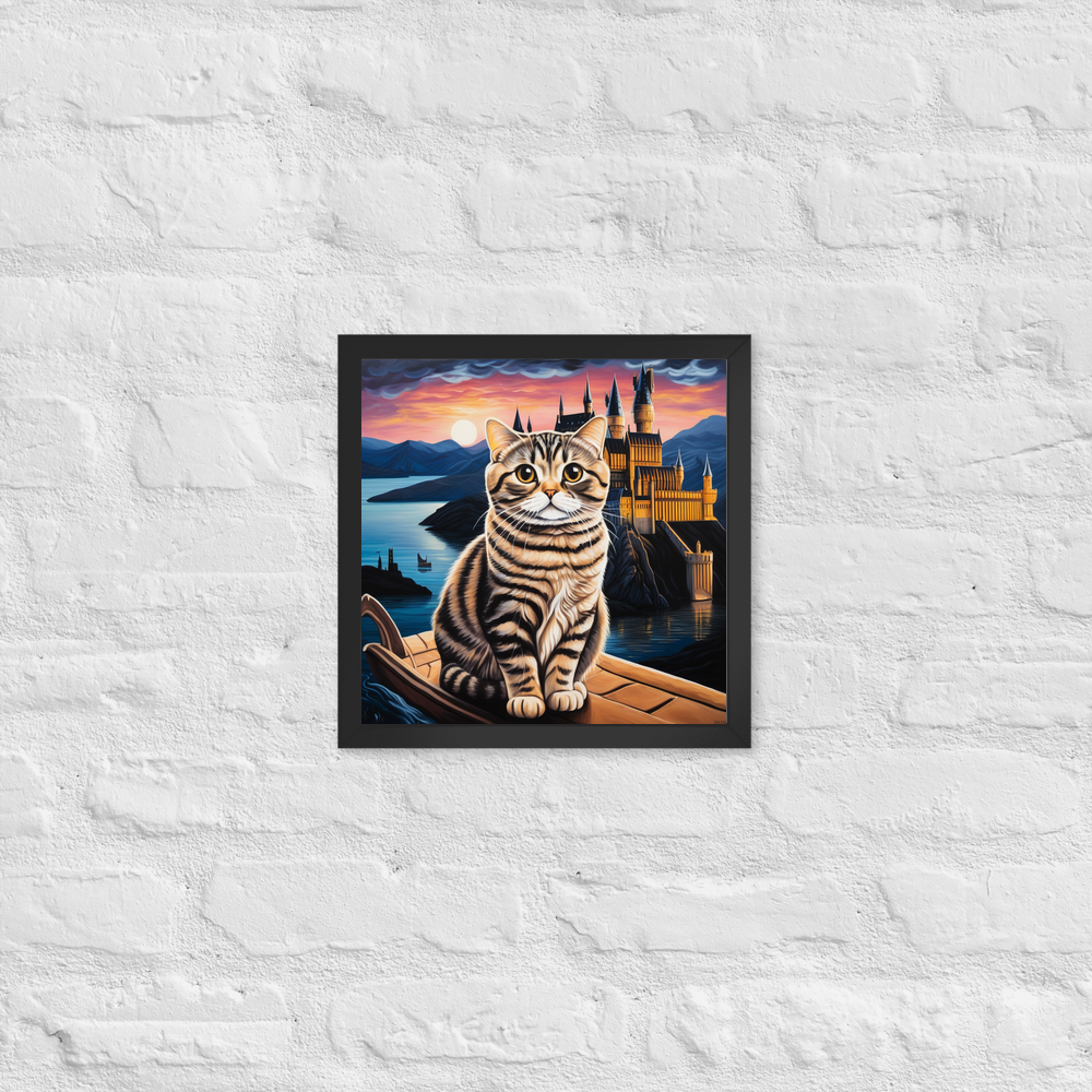PugMug Custom Tabby Scottish Fold Cat Framed Print