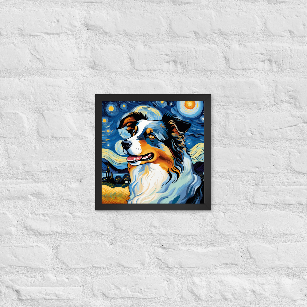 PugMug Custom Australian Shepherd Dog Framed Print