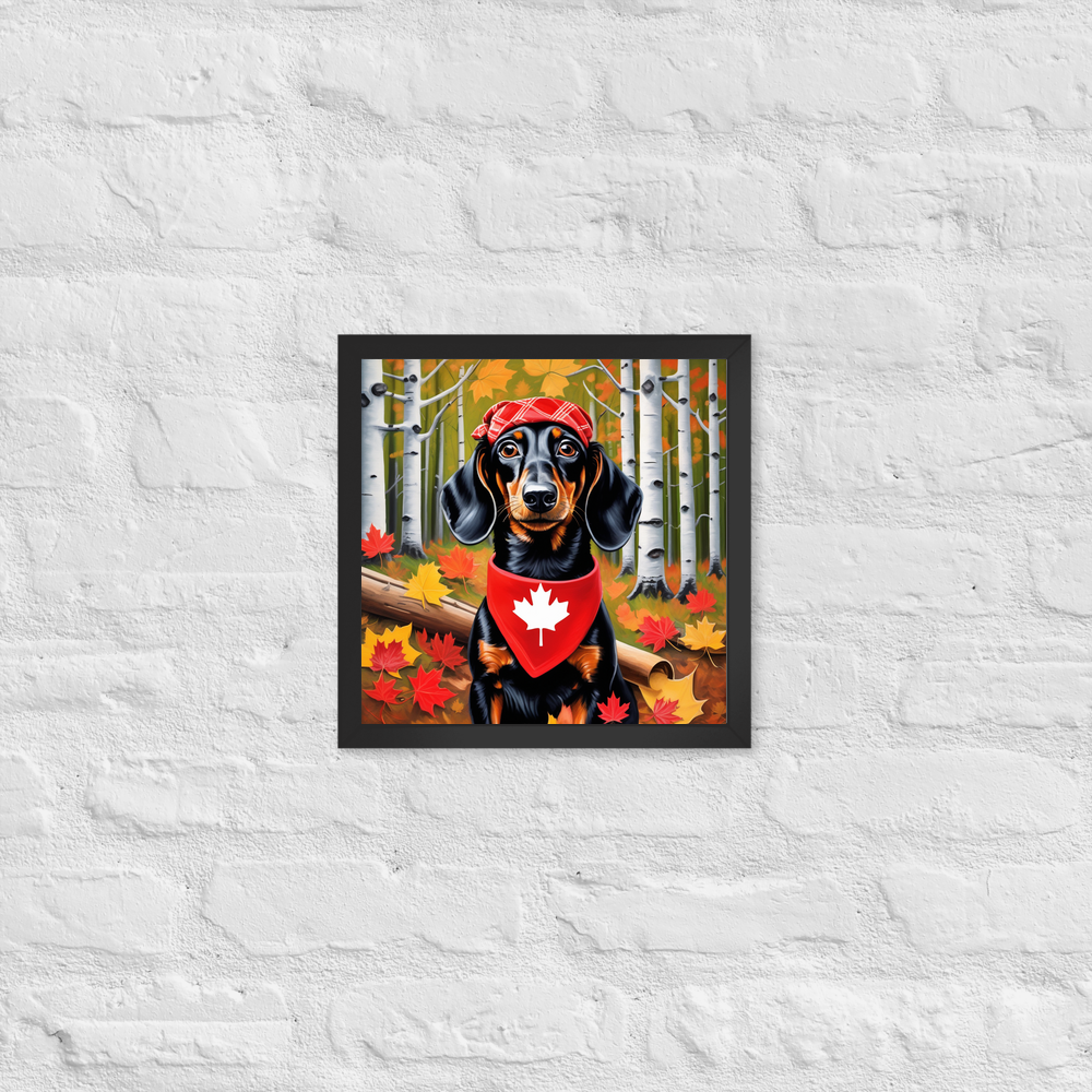 PugMug Custom Black Dachshund Framed Print