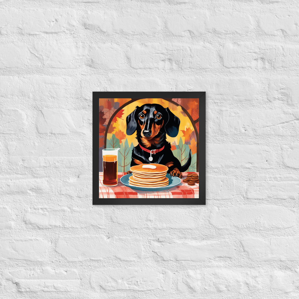 PugMug Custom Black Dachshund Framed Print