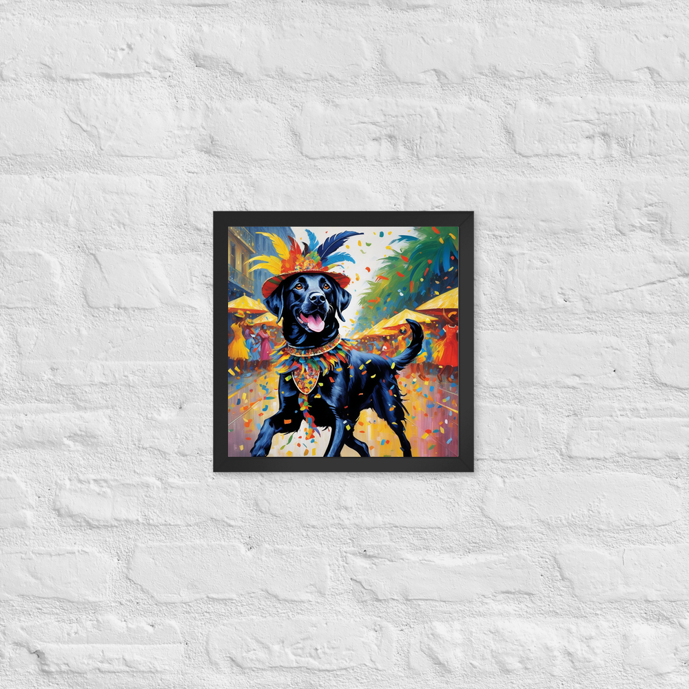 PugMug Custom Black Labrador Retriever Framed Print