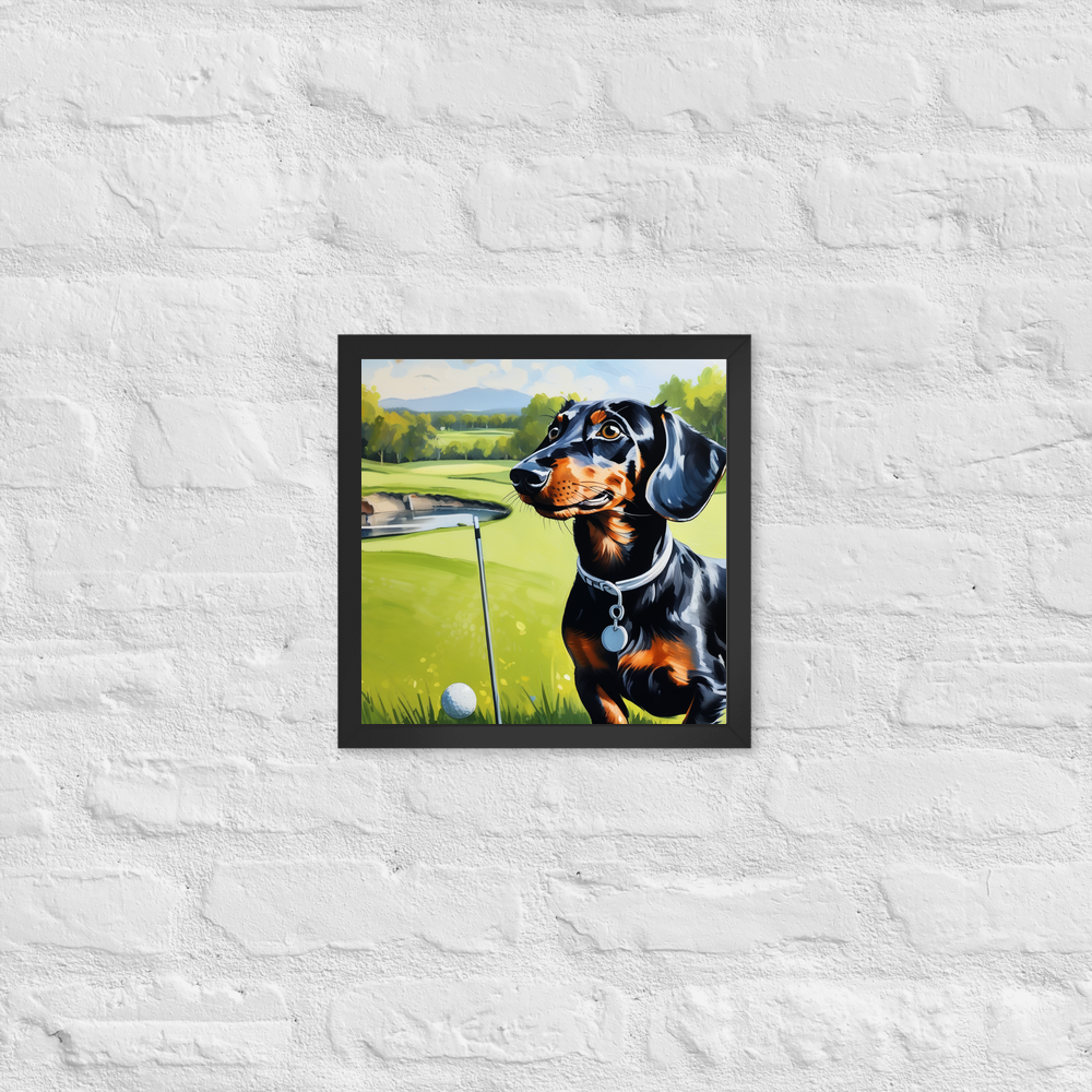 PugMug Custom Black Dachshund Framed Print