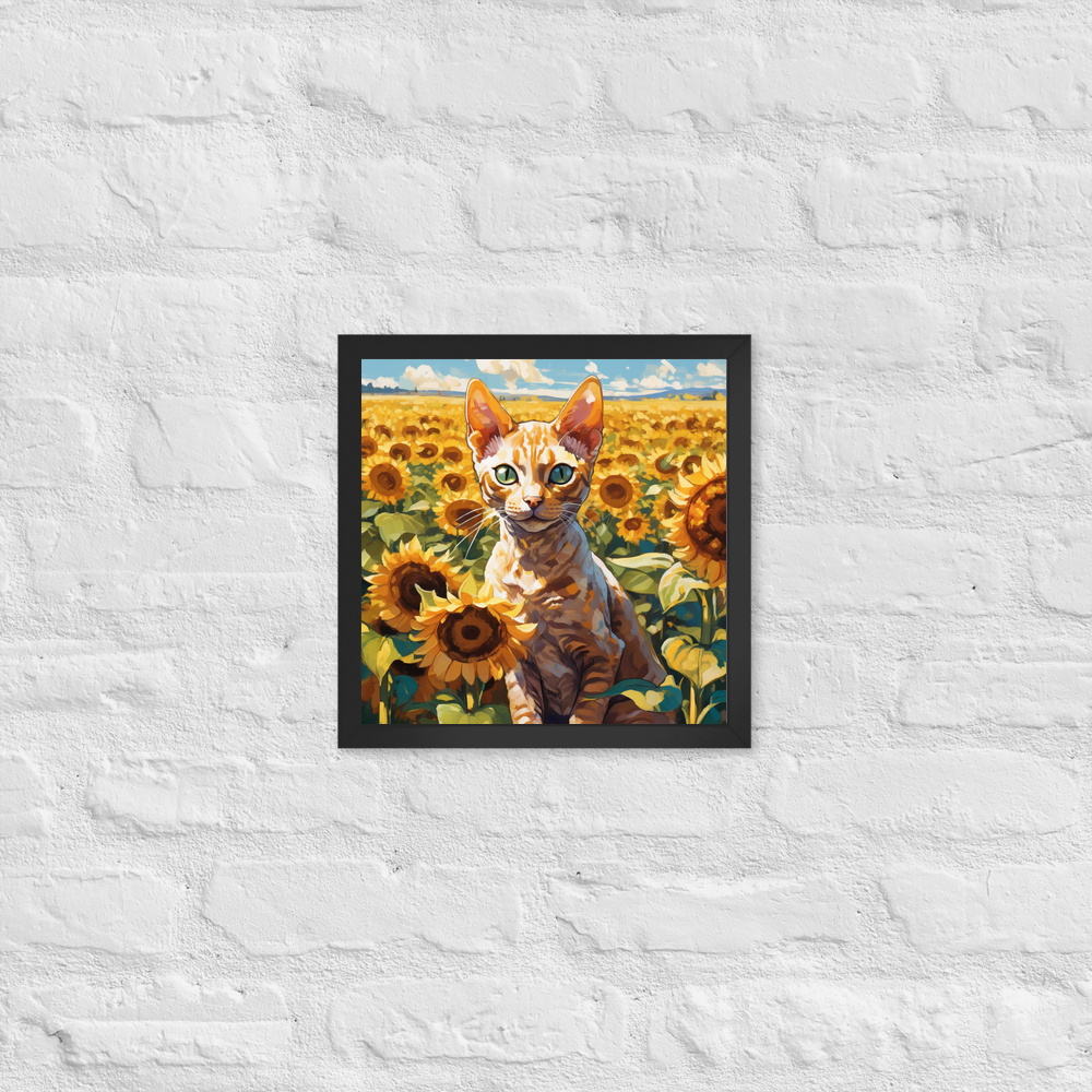 PugMug Custom Tabby Devon Rex Cat Framed Print