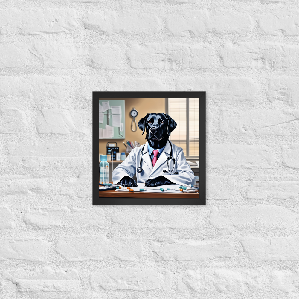PugMug Custom Black Labrador Retriever Framed Print