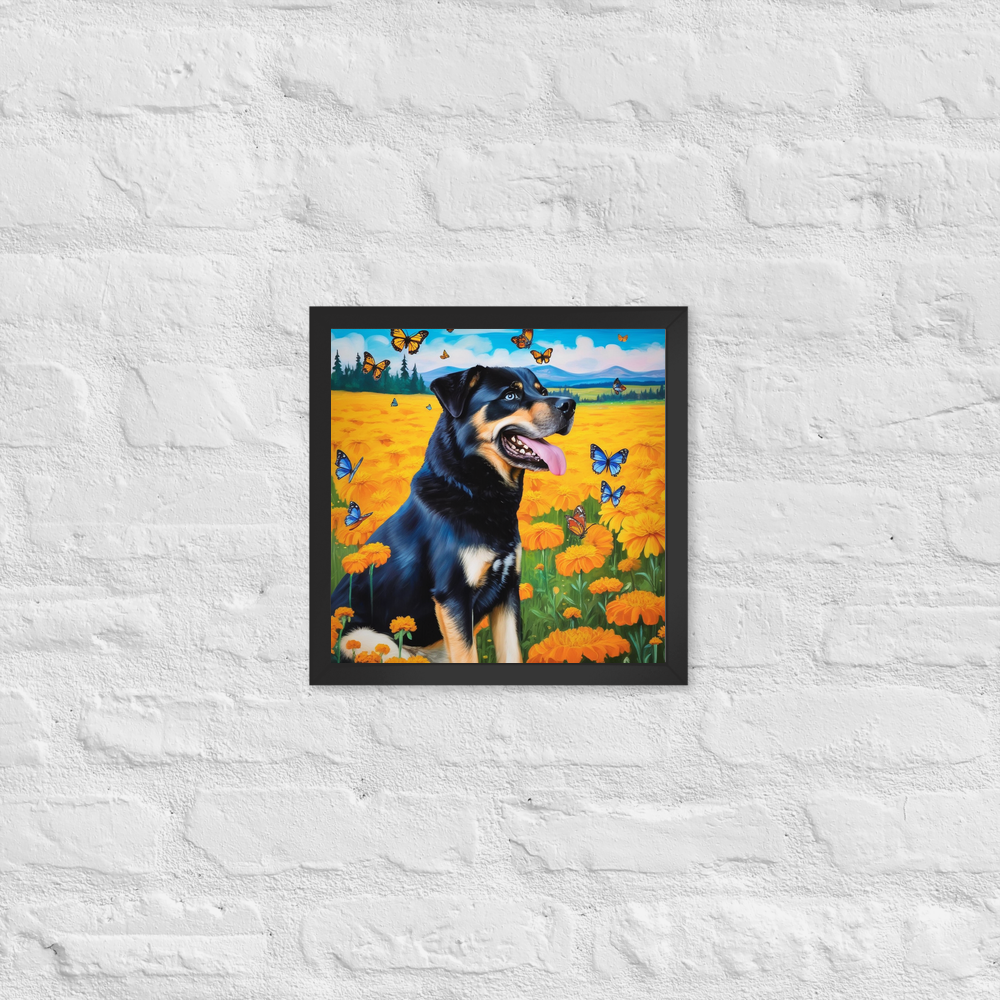 PugMug Custom Blue Framed Print