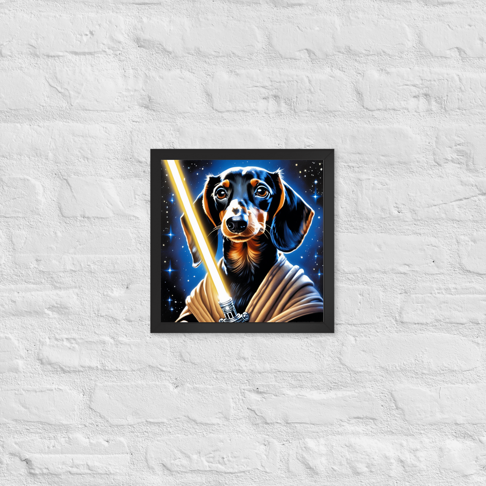 PugMug Custom Black Dachshund Framed Print