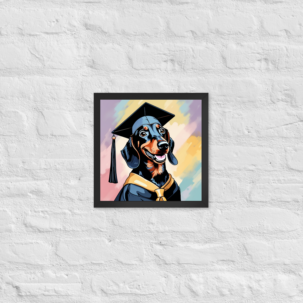PugMug Custom Black Dachshund Framed Print
