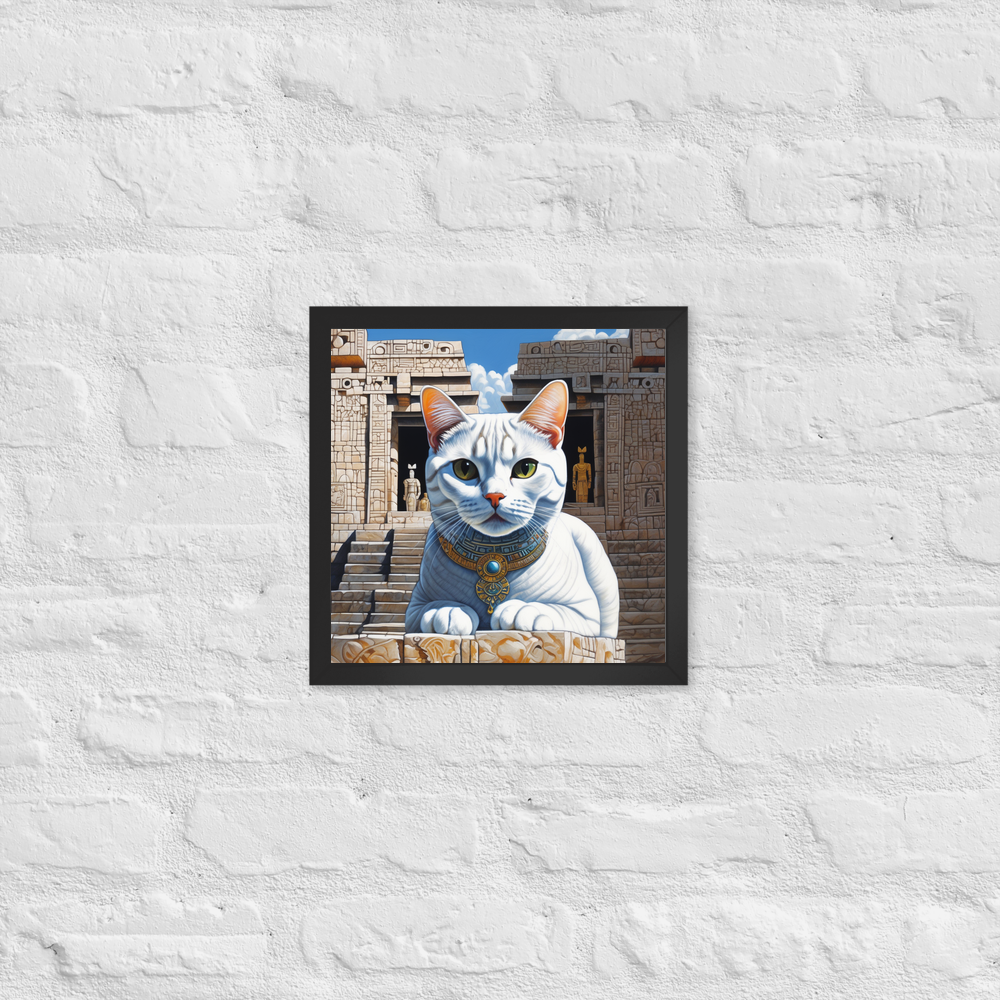 PugMug Custom White British Shorthair Cat Framed Print