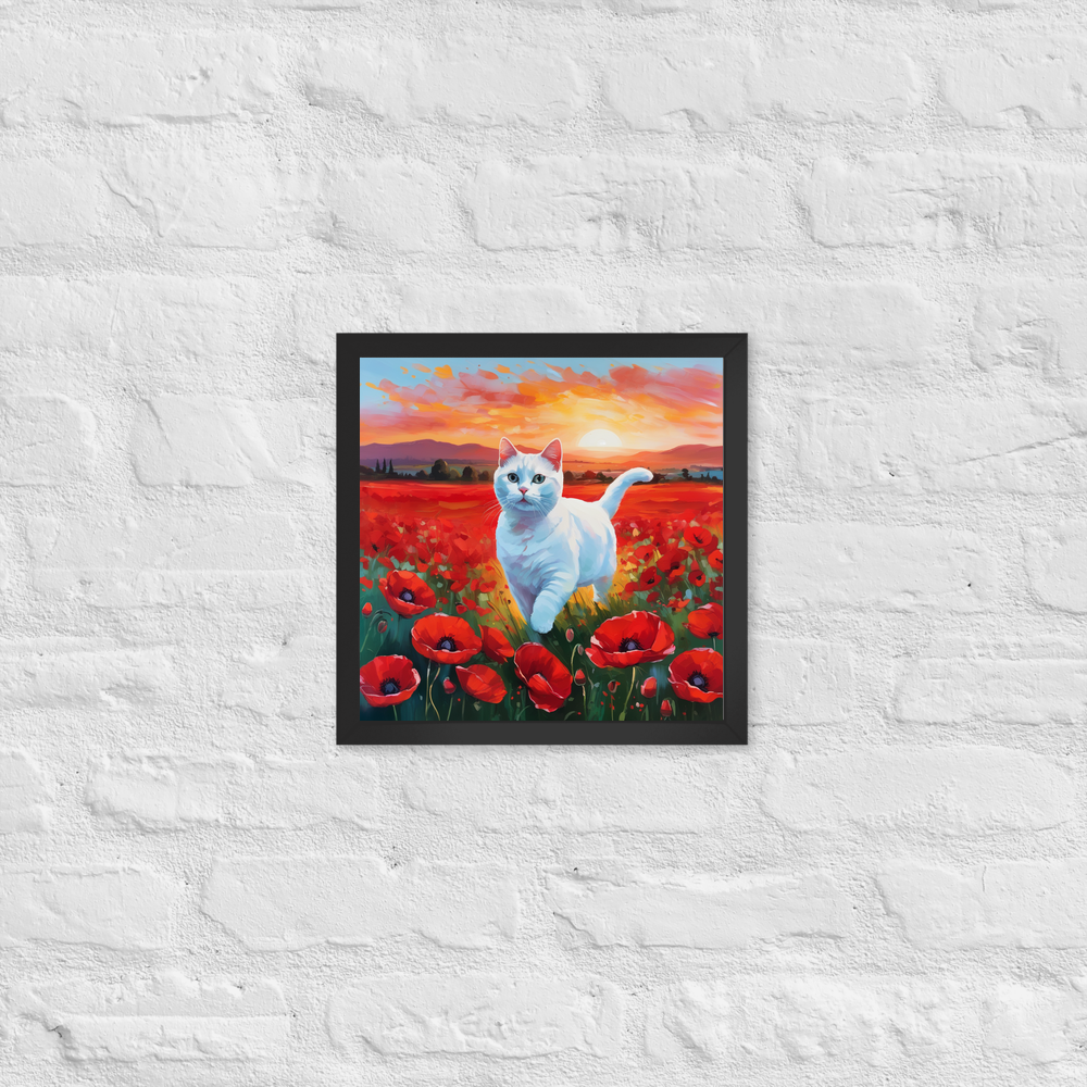 PugMug Custom White Companion Cat Framed Print