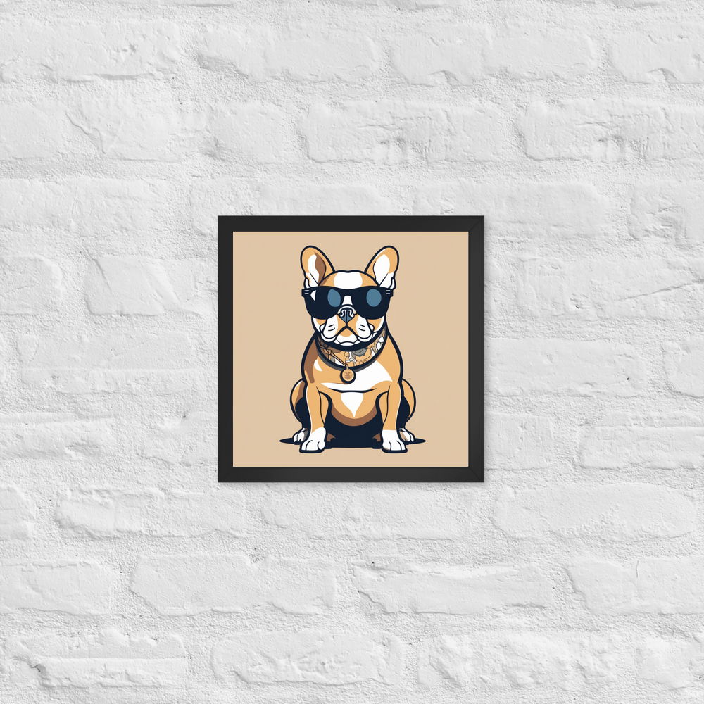PugMug Custom Tan French Bulldog Framed Print