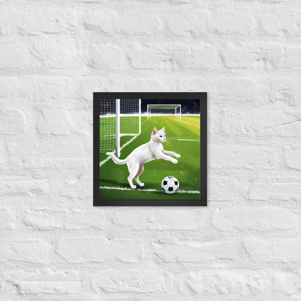 PugMug Custom White Companion Cat Framed Print