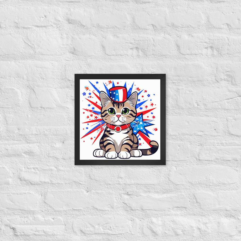 PugMug Custom Tabby Scottish Fold Cat Framed Print