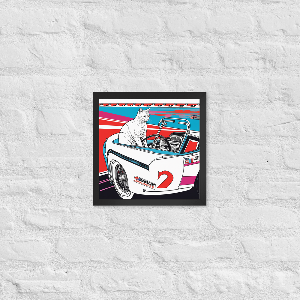 PugMug Custom White Companion Cat Framed Print