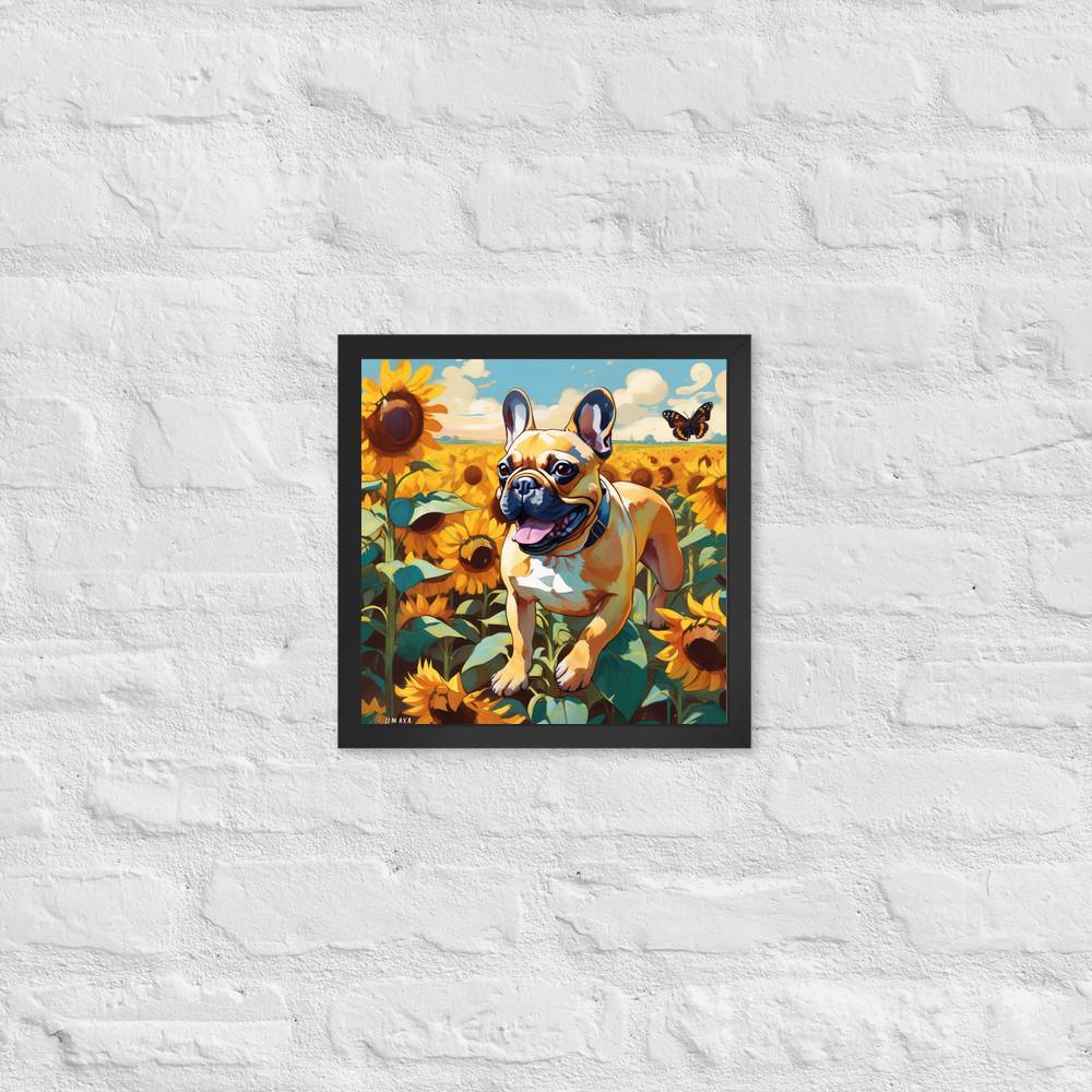 PugMug Custom Tan French Bulldog Framed Print