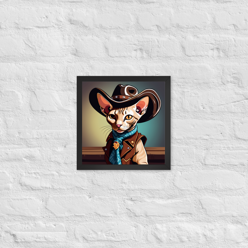 PugMug Custom Tabby Sphynx Cat Framed Print