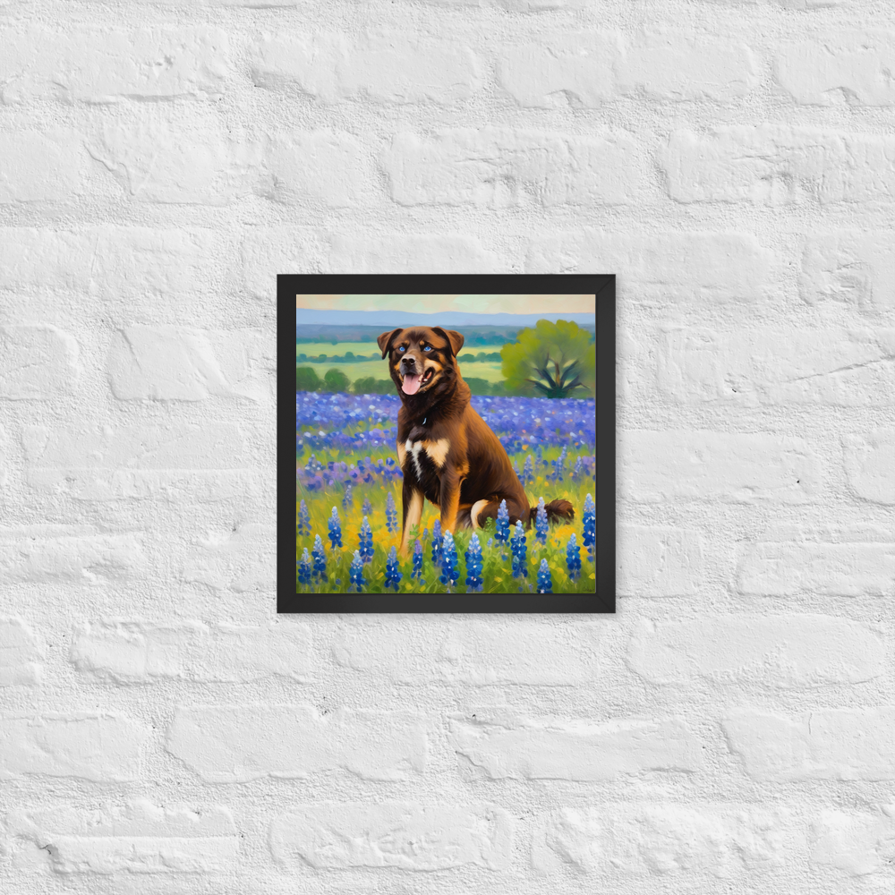 PugMug Custom Blue Framed Print