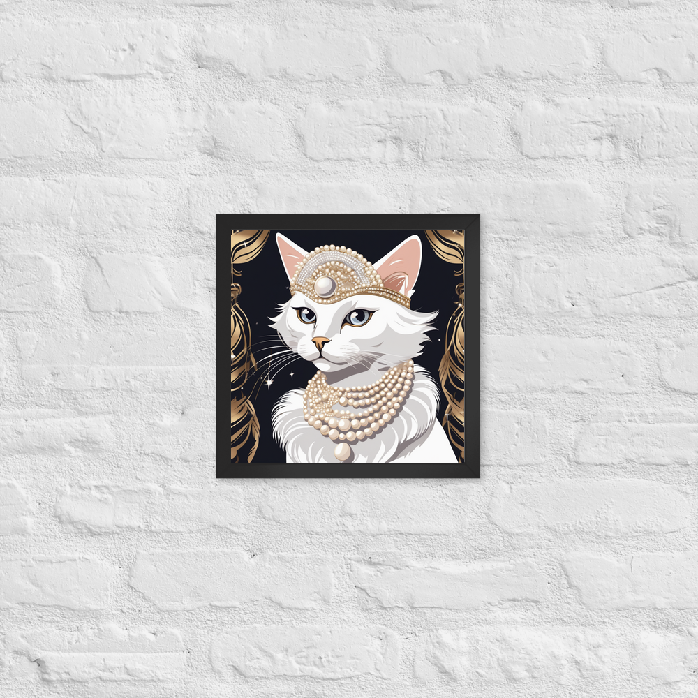 PugMug Custom White Companion Cat Framed Print