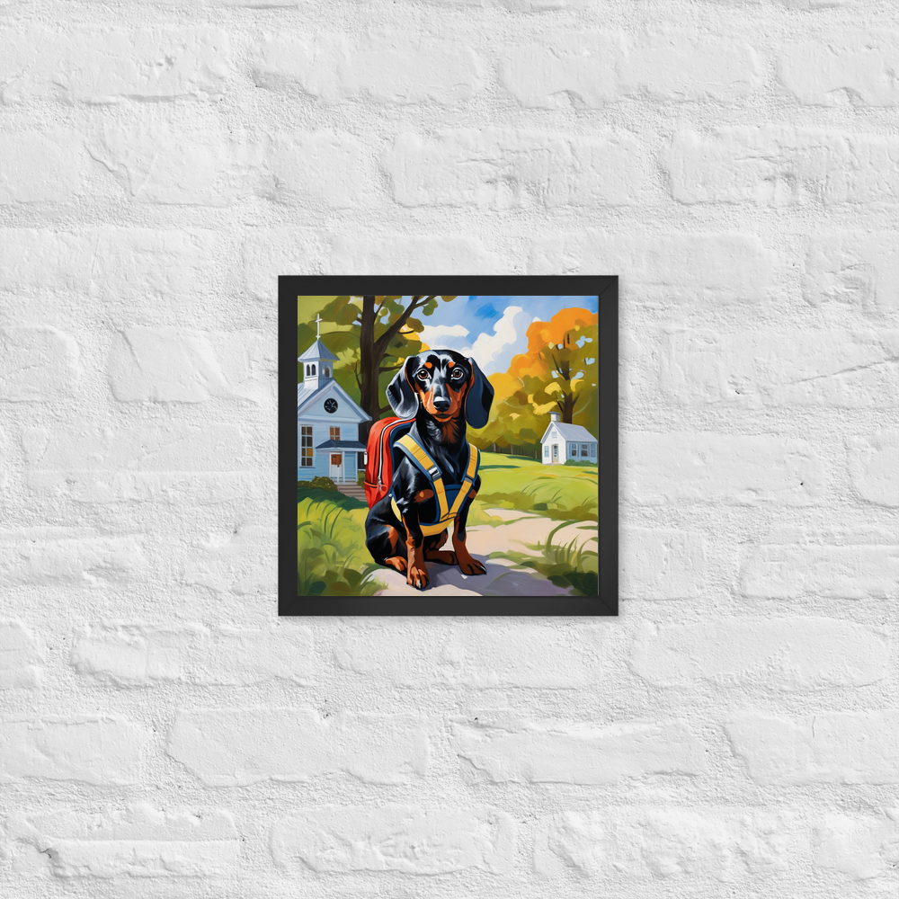 PugMug Custom Black Dachshund Framed Print