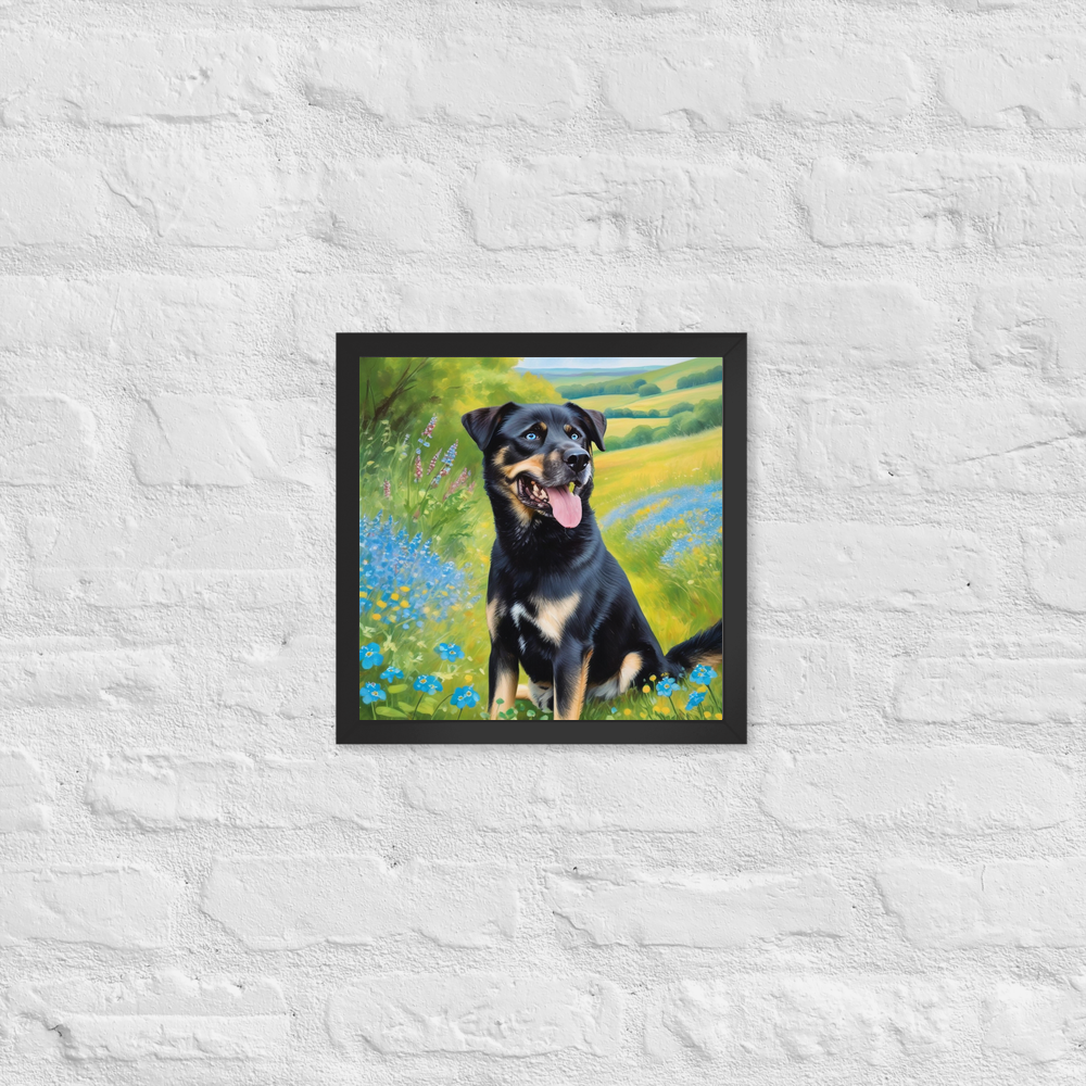 PugMug Custom Blue Framed Print