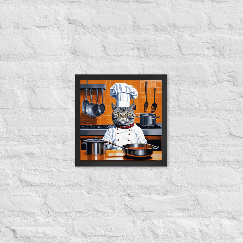 PugMug Custom Tabby British Shorthair Cat Framed Print