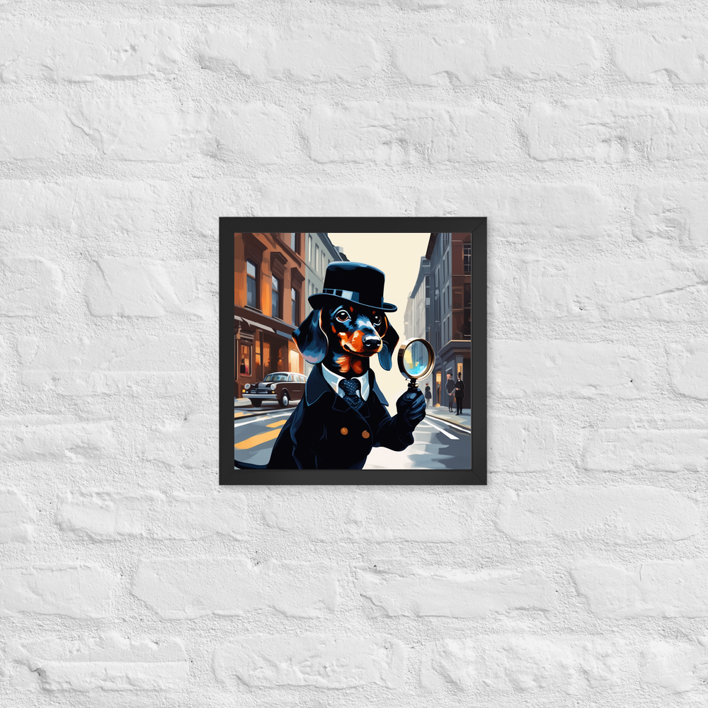 PugMug Custom Black Dachshund Framed Print