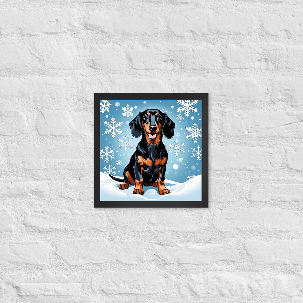 PugMug Custom Black Dachshund Framed Print