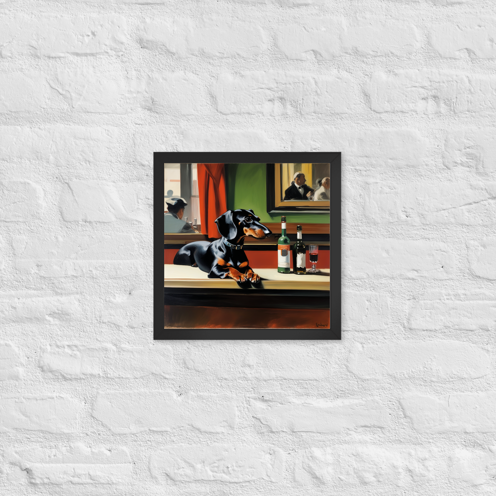 PugMug Custom Black Dachshund Framed Print