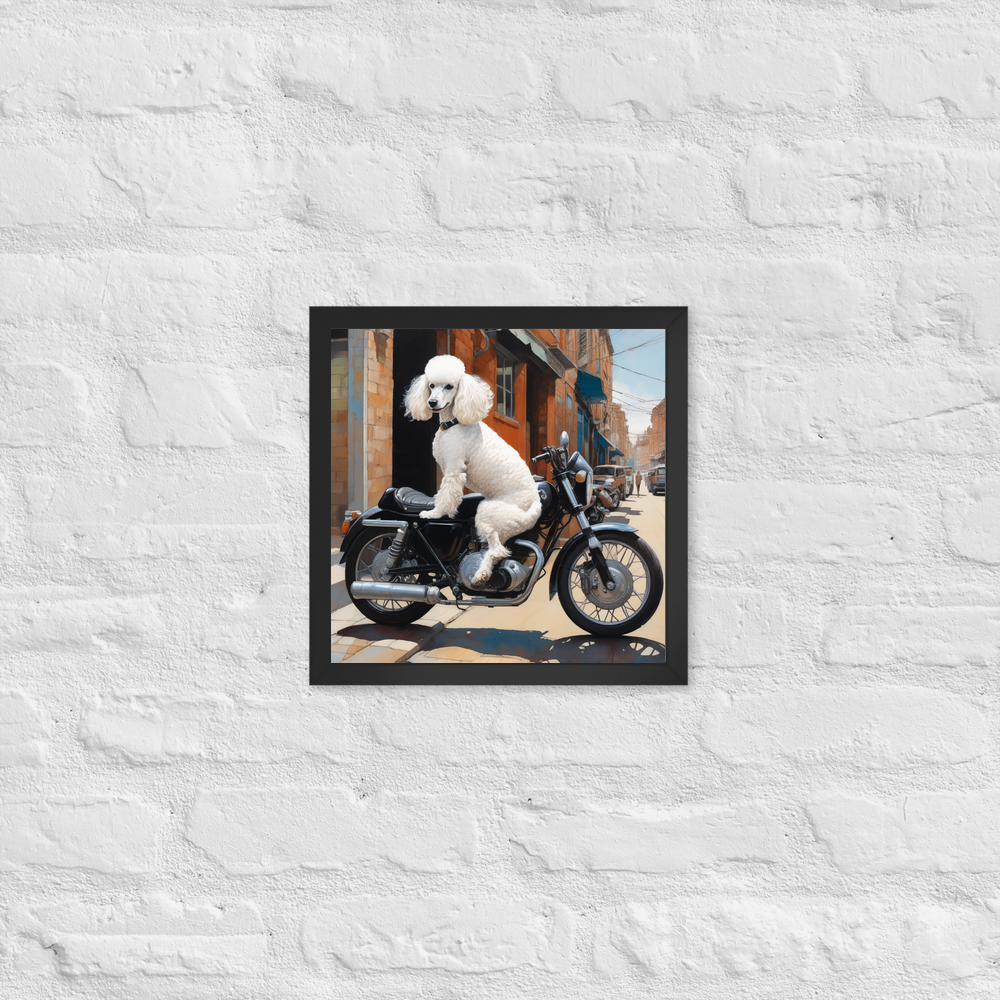 PugMug Custom White Poodle Framed Print