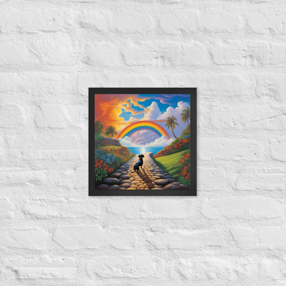 PugMug Custom Black Dachshund Framed Print