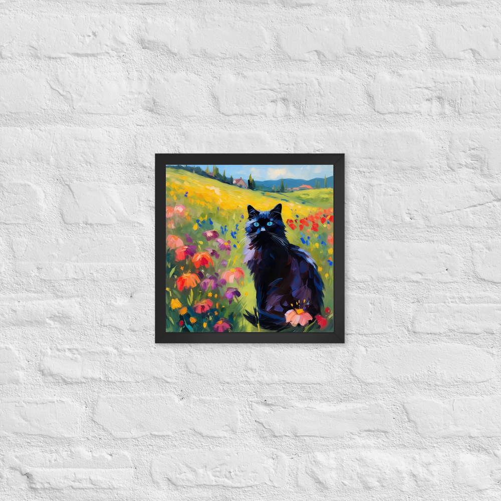PugMug Custom Black Ragdoll Cat Framed Print