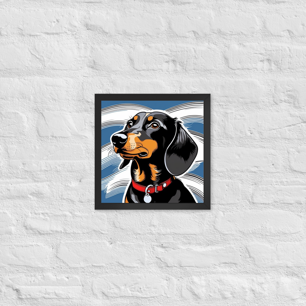 PugMug Custom Black Dachshund Framed Print
