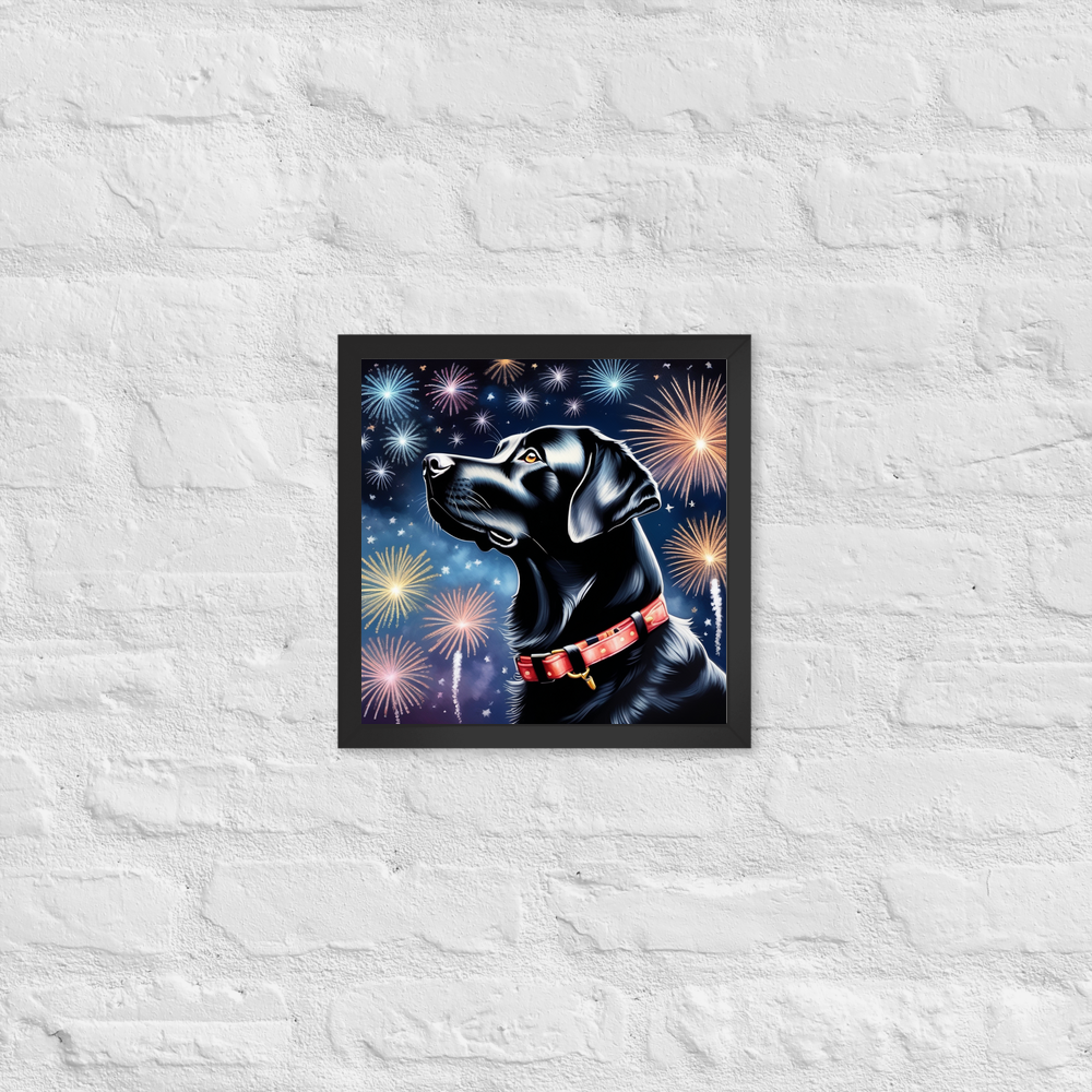 PugMug Custom Black Labrador Retriever Framed Print