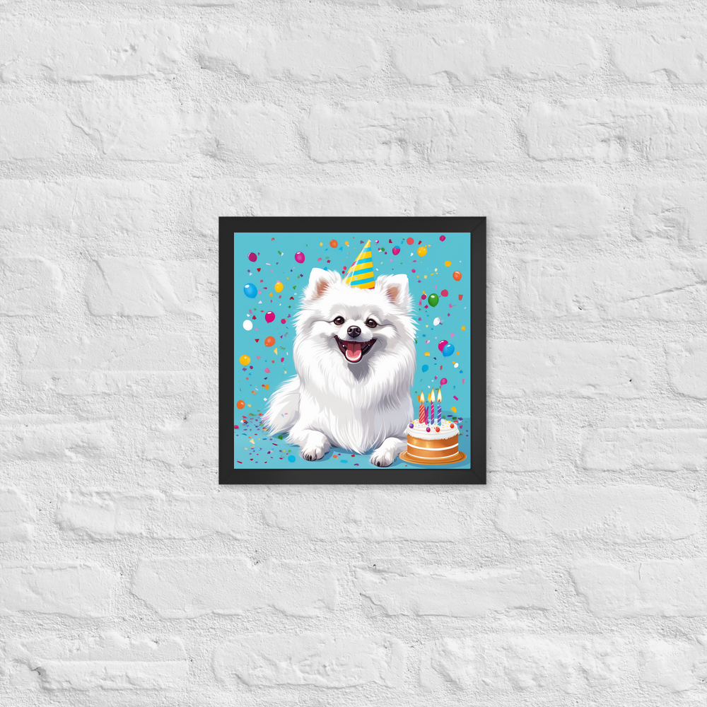 PugMug Custom White Pomeranian Framed Print
