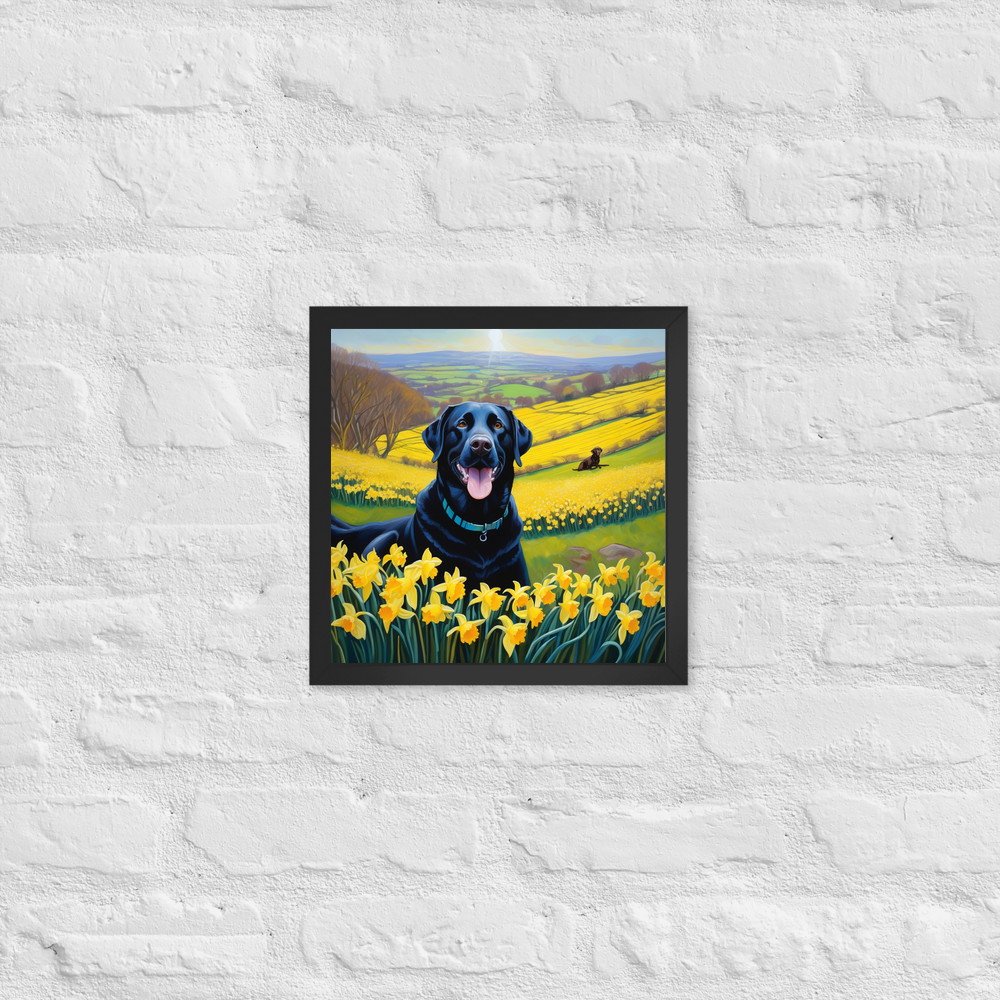PugMug Custom Black Labrador Retriever Framed Print