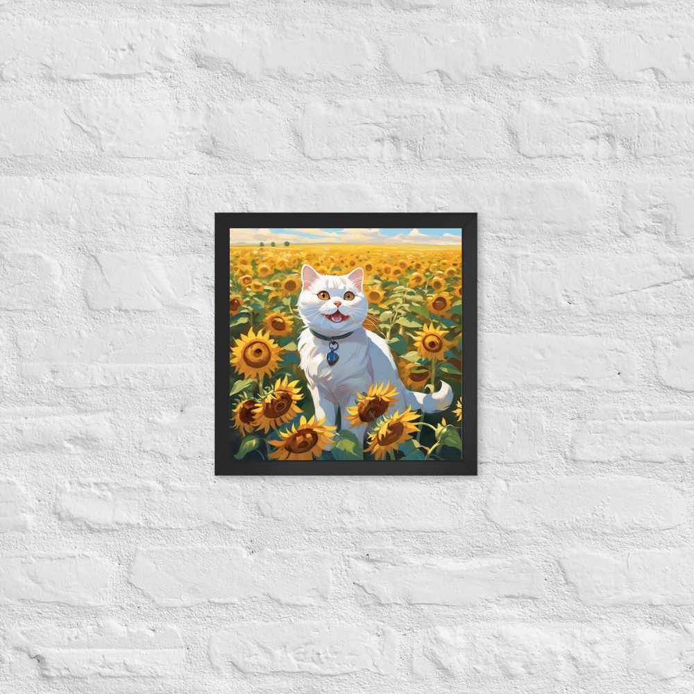 PugMug Custom White Scottish Fold Cat Framed Print