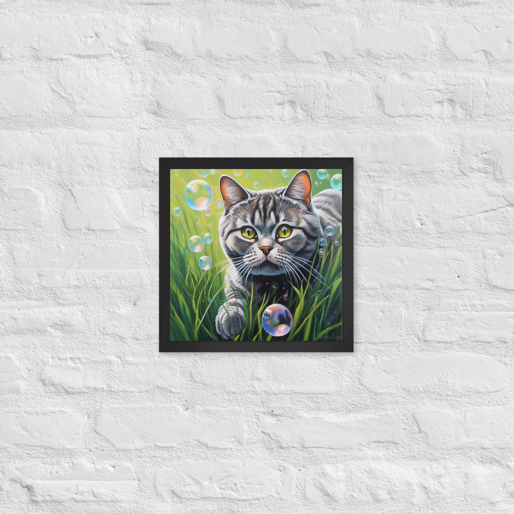 PugMug Custom Tabby British Shorthair Cat Framed Print
