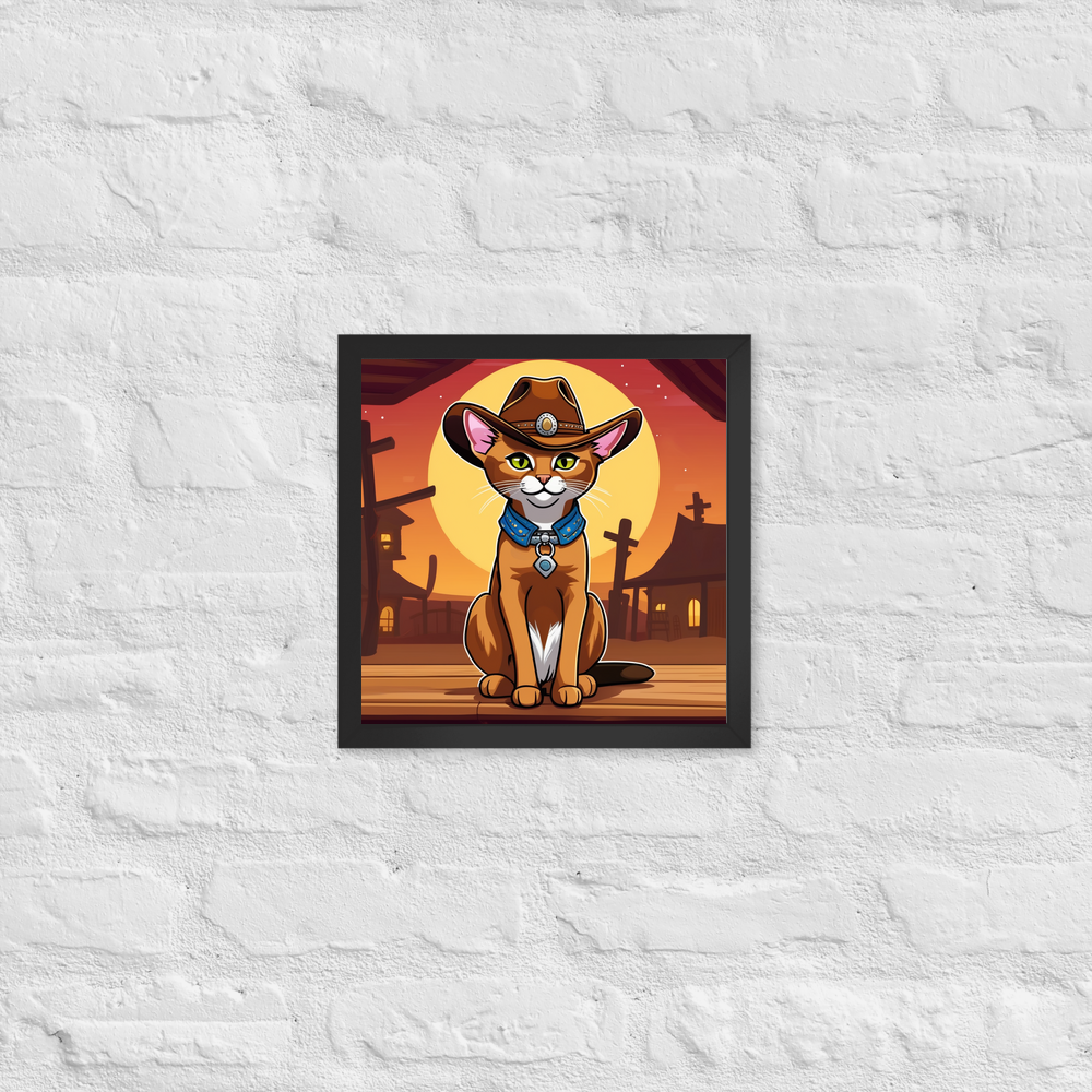 PugMug Custom Tabby Abyssinian Cat Framed Print