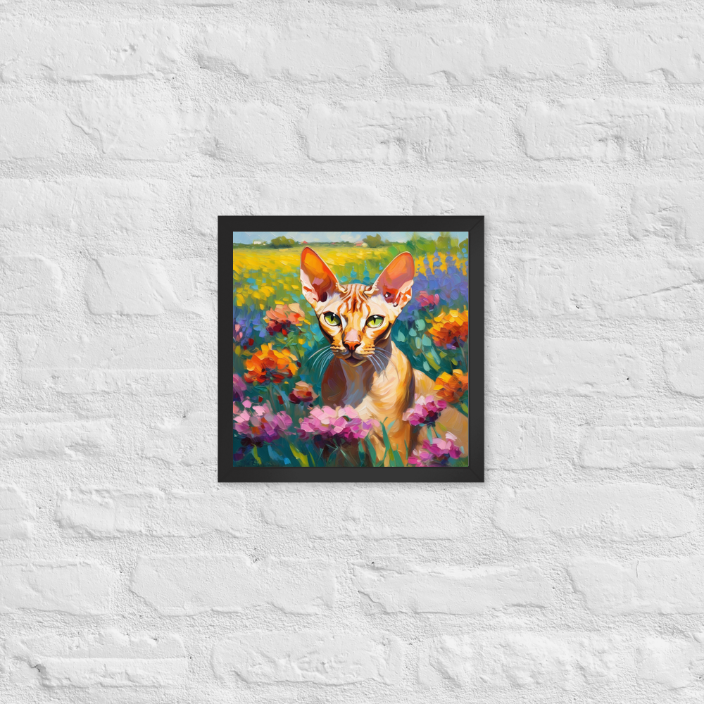PugMug Custom Tabby Sphynx Cat Framed Print