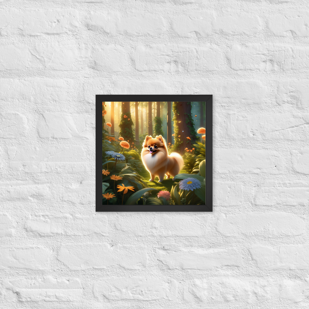 PugMug Custom Tan Pomeranian Framed Print
