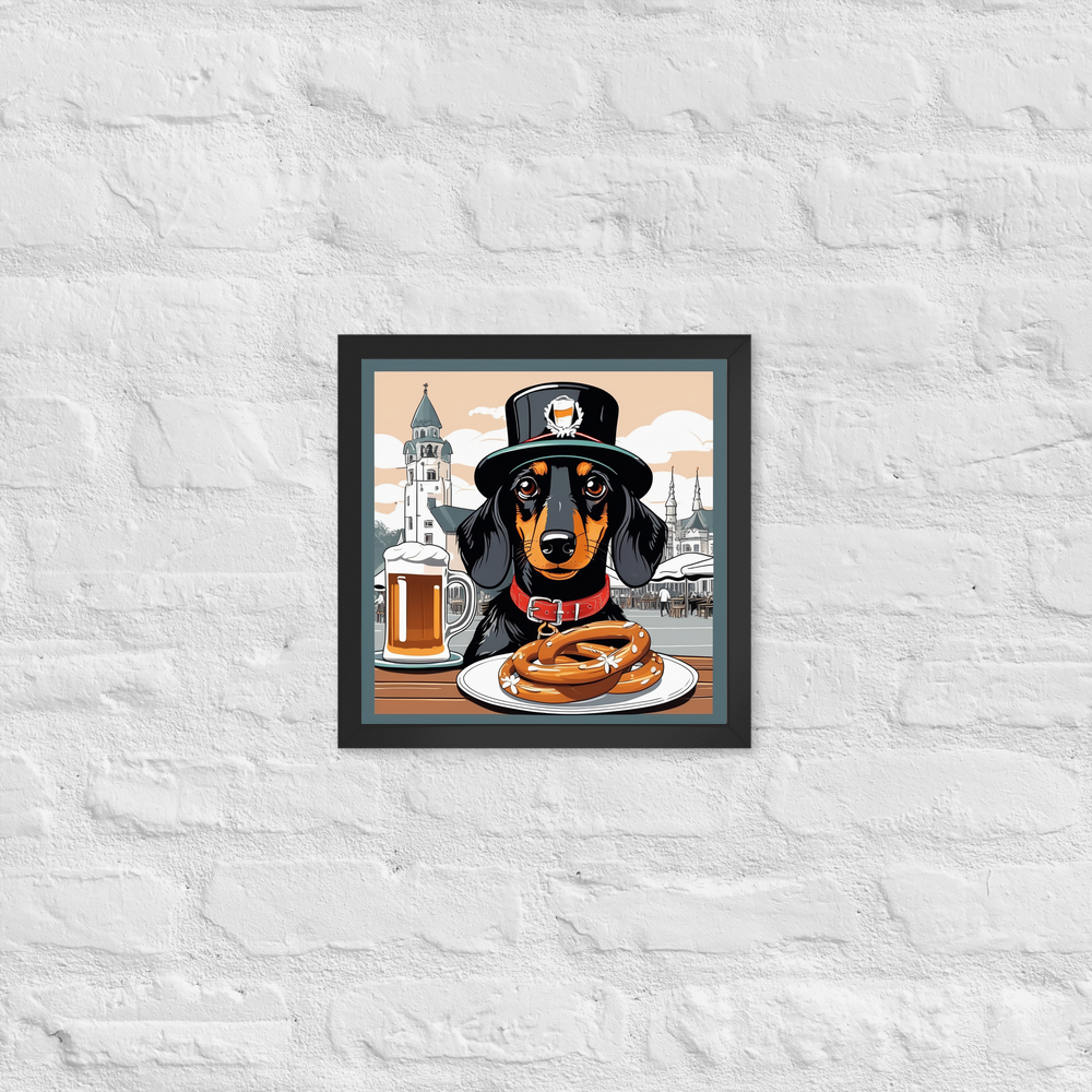 PugMug Custom Black Dachshund Framed Print