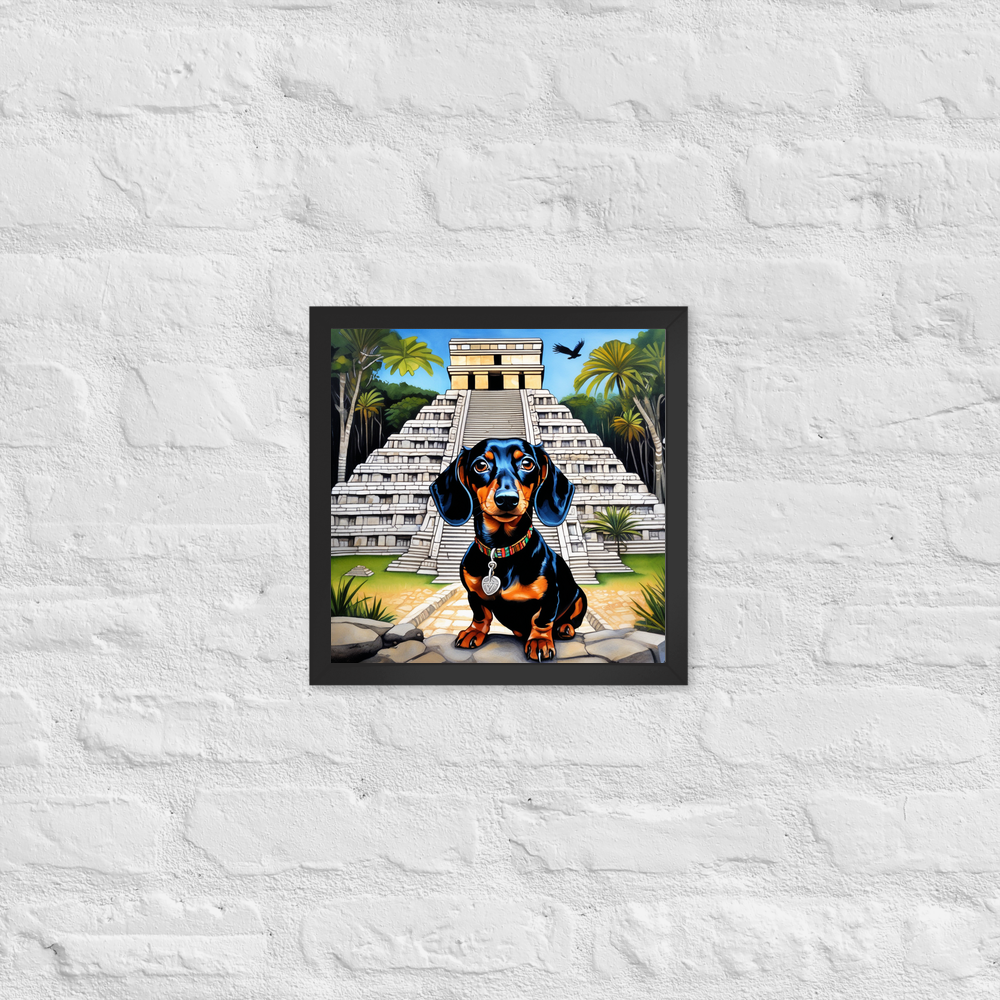PugMug Custom Black Dachshund Framed Print
