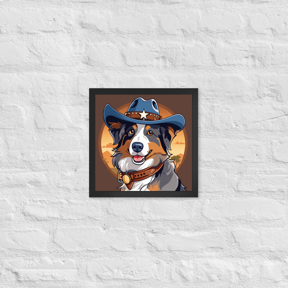 PugMug Custom Australian Shepherd Dog Framed Print