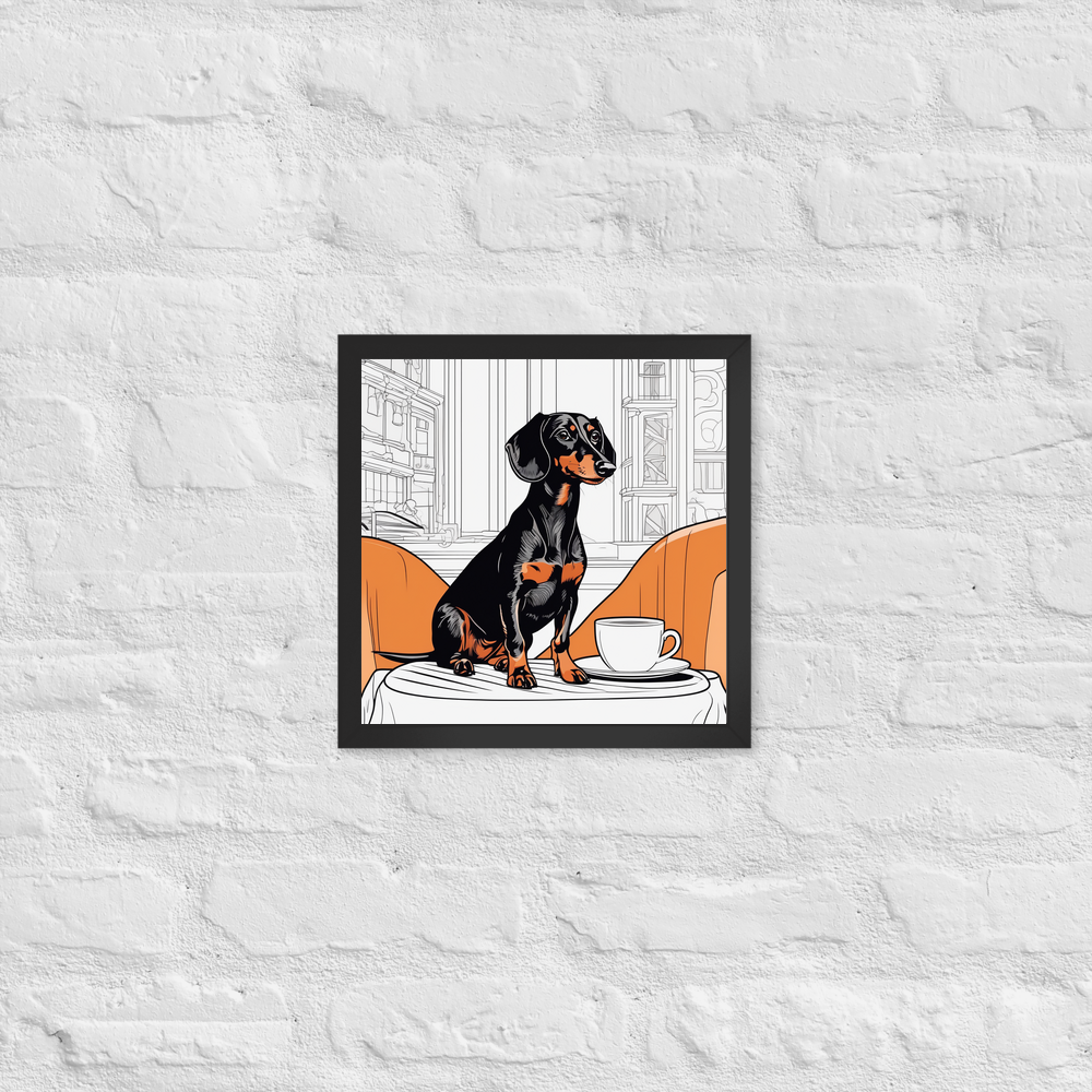 PugMug Custom Black Dachshund Framed Print