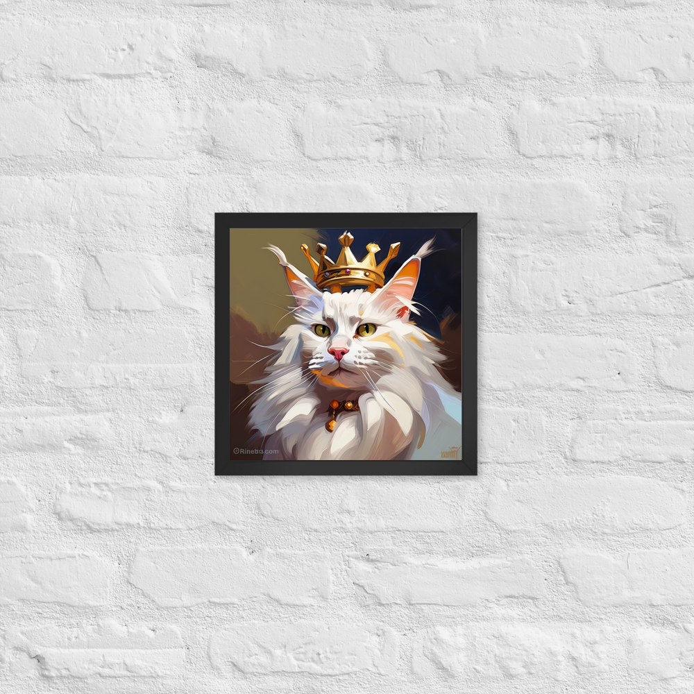 PugMug Custom White Maine Coon Cat Framed Print