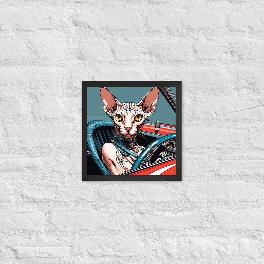 PugMug Custom Tabby Sphynx Cat Framed Print
