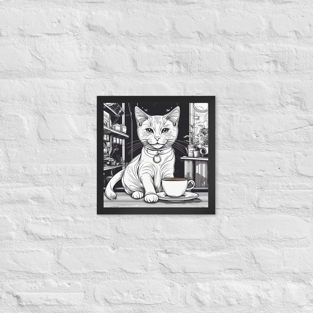 PugMug Custom White Companion Cat Framed Print