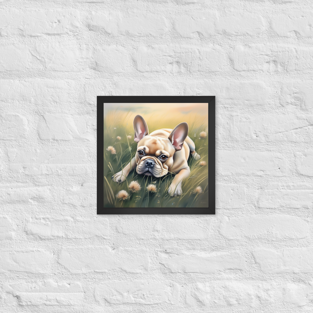 PugMug Custom Tan French Bulldog Framed Print