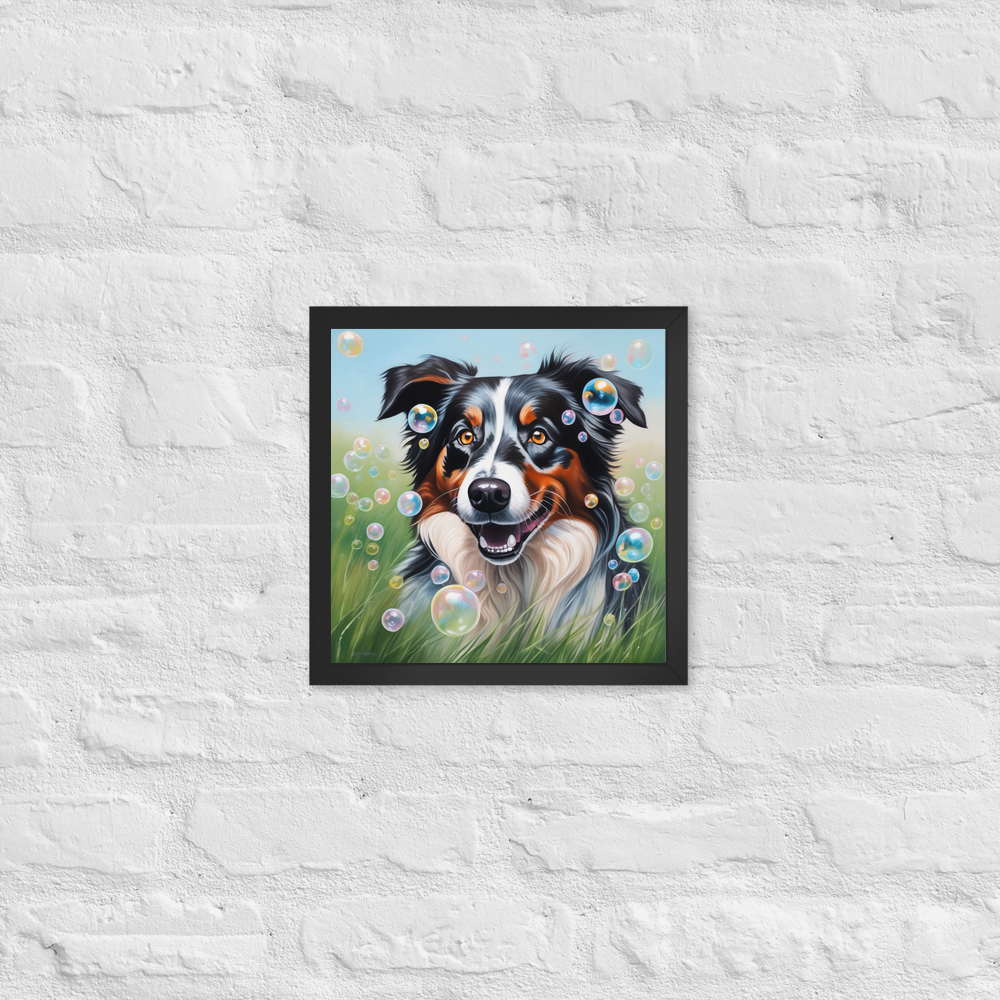 PugMug Custom Australian Shepherd Dog Framed Print