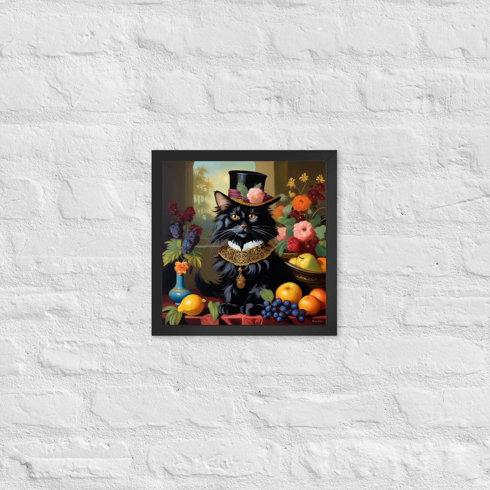 PugMug Custom Black Maine Coon Cat Framed Print