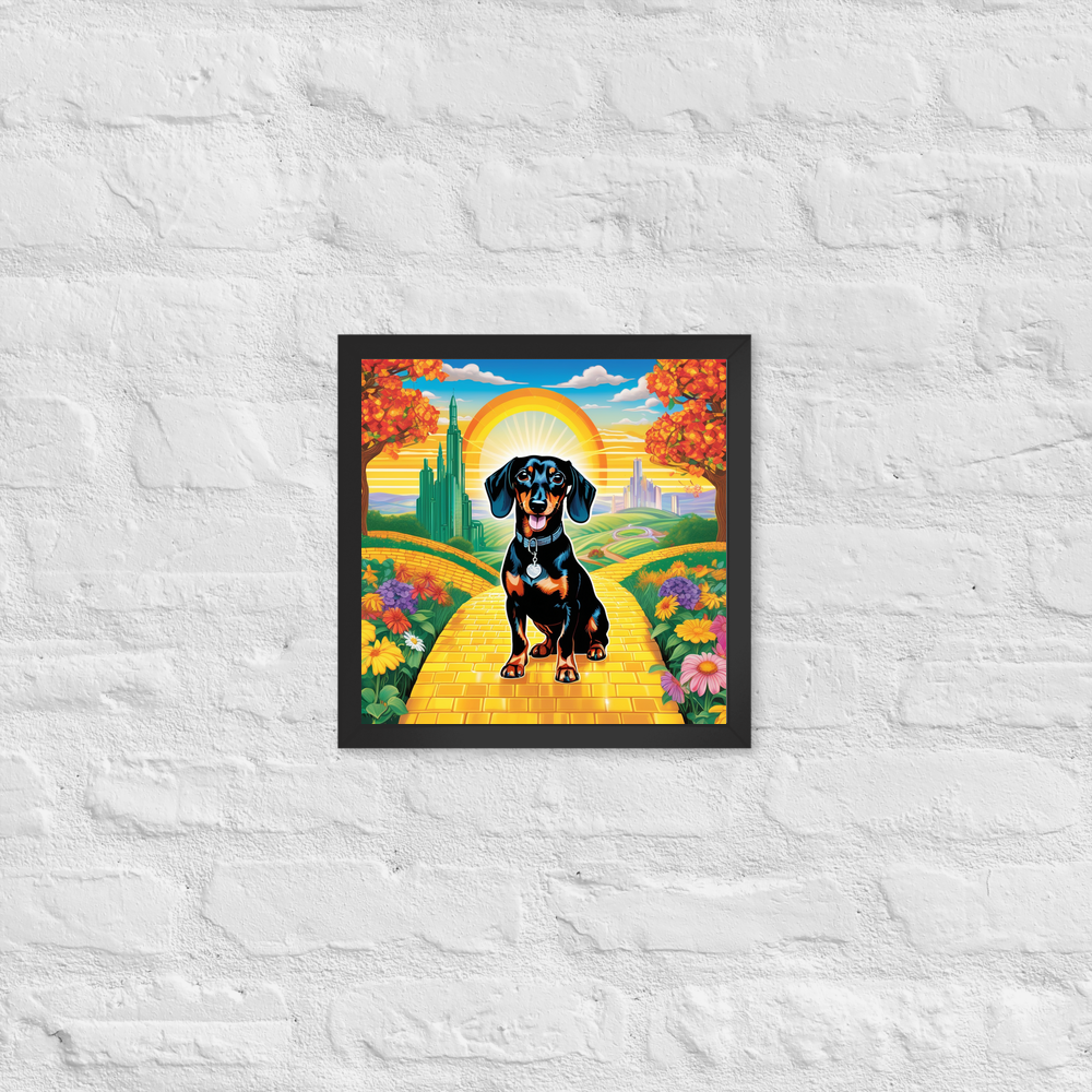 PugMug Custom Black Dachshund Framed Print